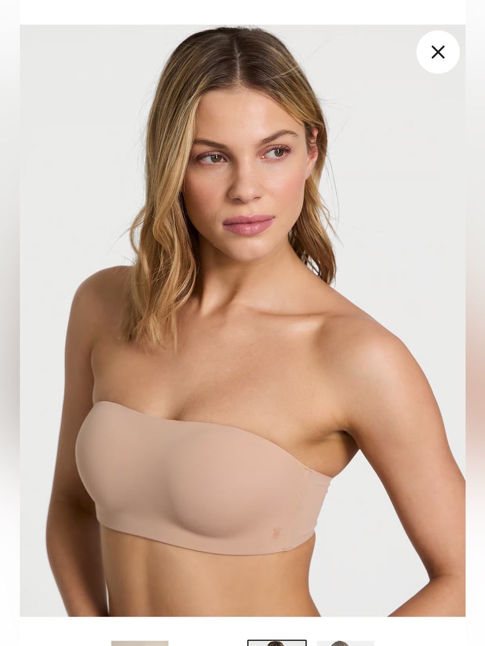 Victoria’s Secret Push Up Wireless Bandeau Strapless Bra 36B